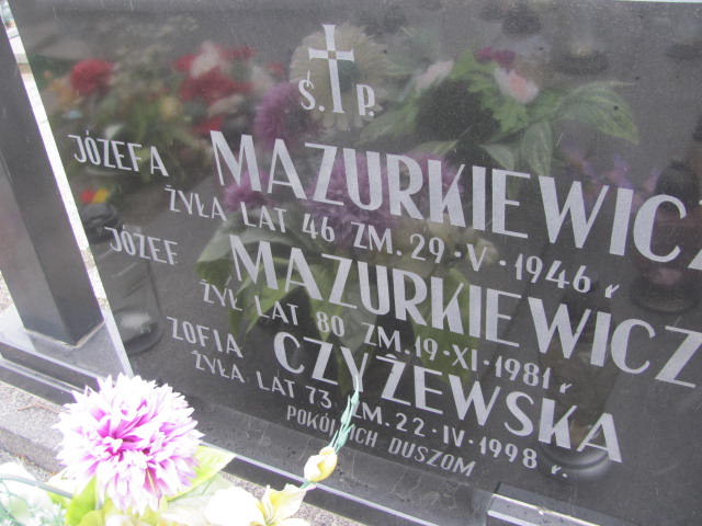 Józef Mazurkiewicz 1901 Andrzejewo - Grobonet - Wyszukiwarka osób pochowanych